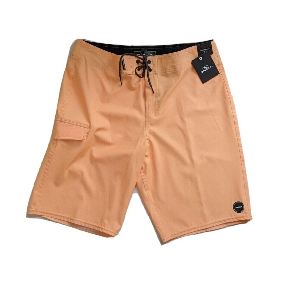 O'Neill Orange Weaver Board Shorts Hybrid Swim Trunks NEW Sz 36 Stretch Unlined